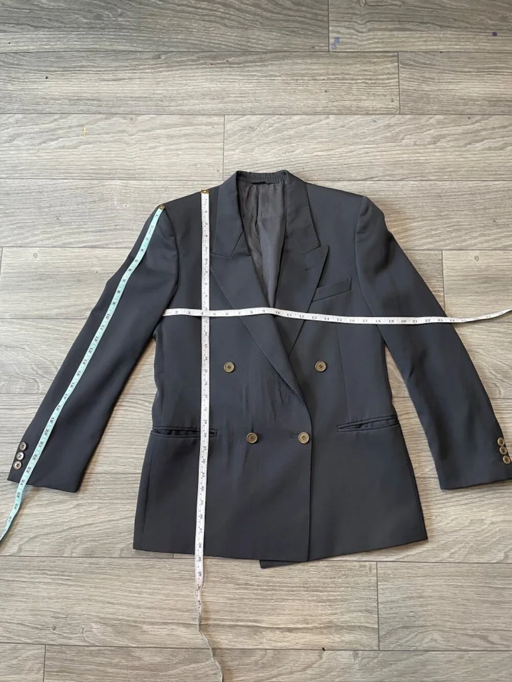 Marzotto Principe Gray Virgin Wool Double Breasted Blazer Men's Italy